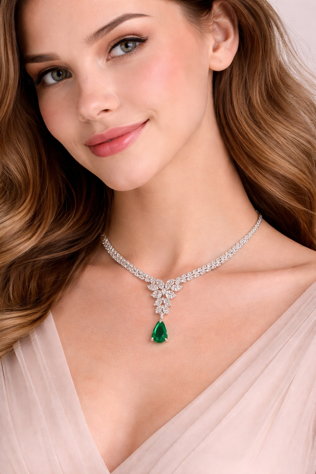 Opulent Green Crystal Necklace