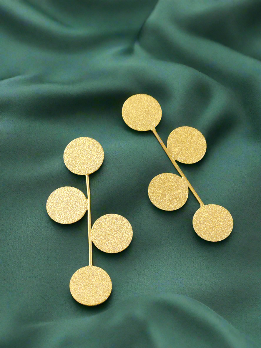 Gold-Plated Contemporary Drop Earrings