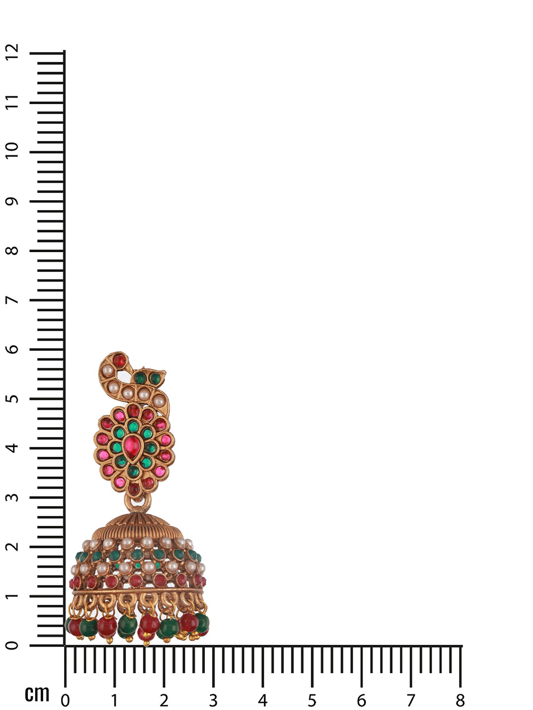 Jazz And Sizzle Gold-Plated Peacock Shaped Contemporary Jhumka Earrings