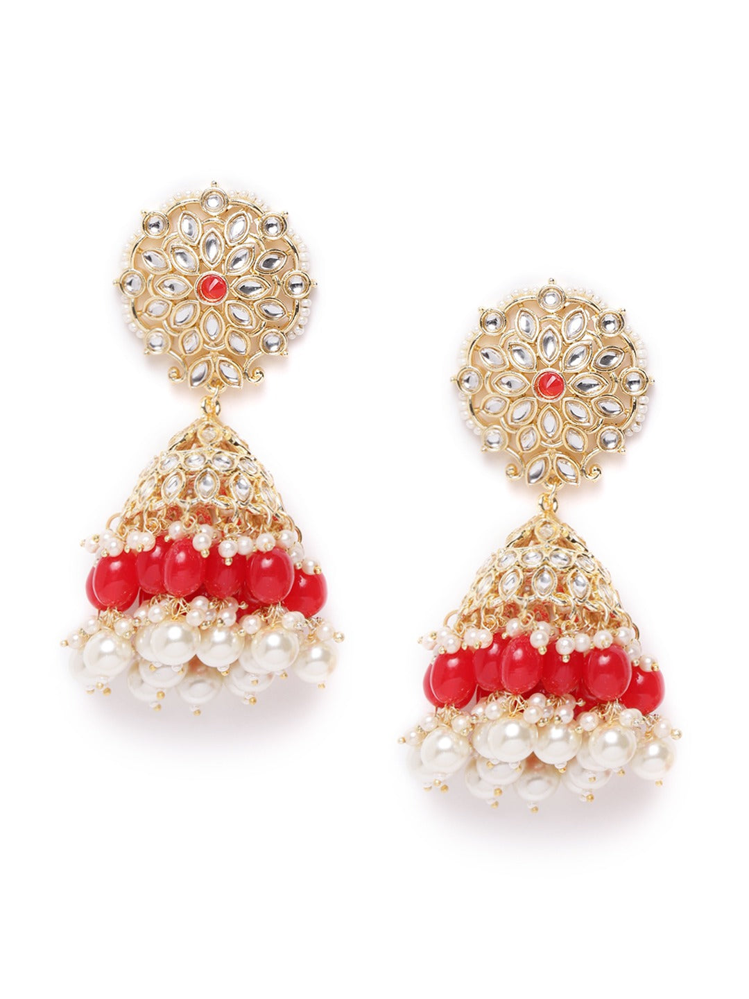 Jazz And Sizzle Kundan Studded Gold Plated Earrings