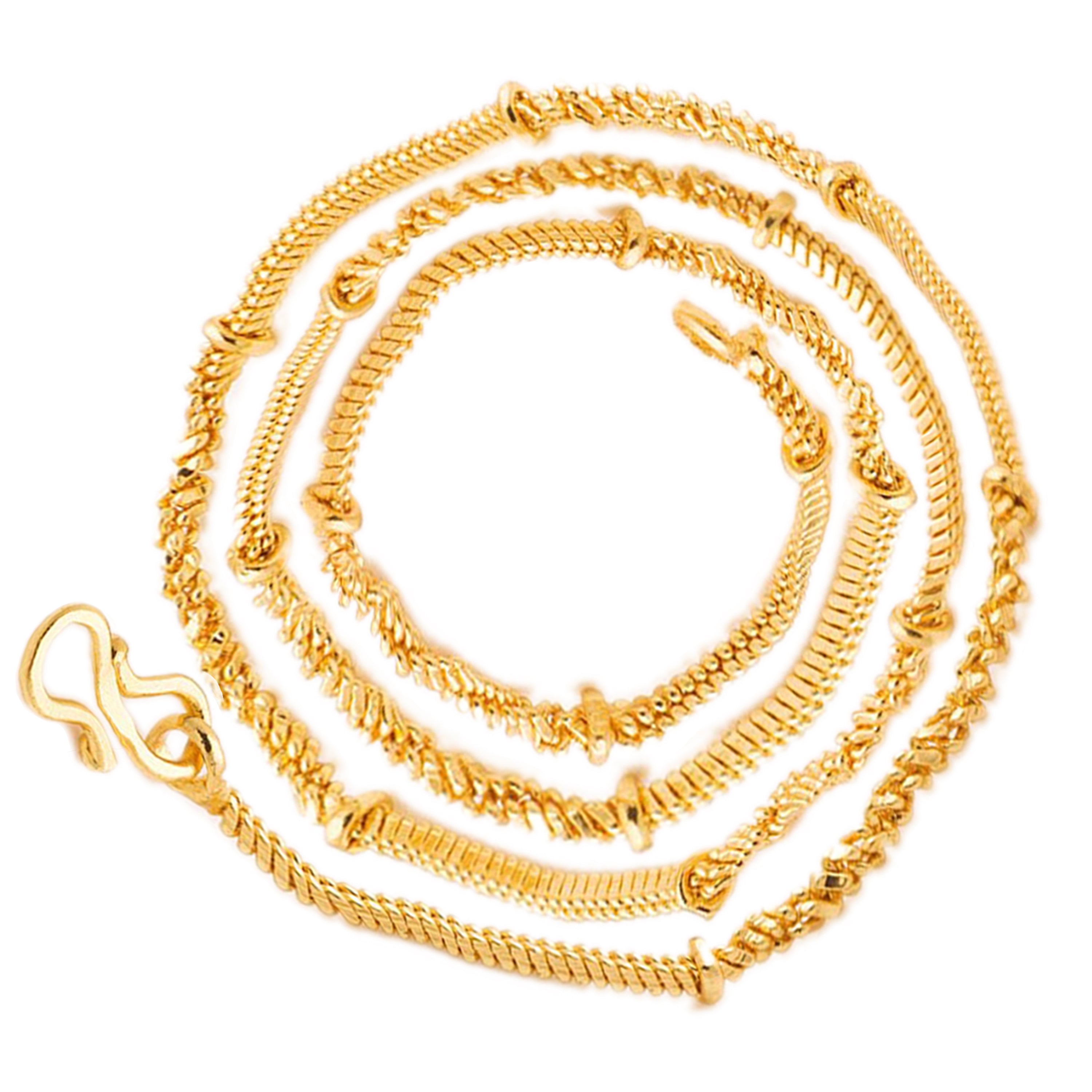 Micro Gold Plated Snake Chain Necklaces Bead Accents Fashion Chains