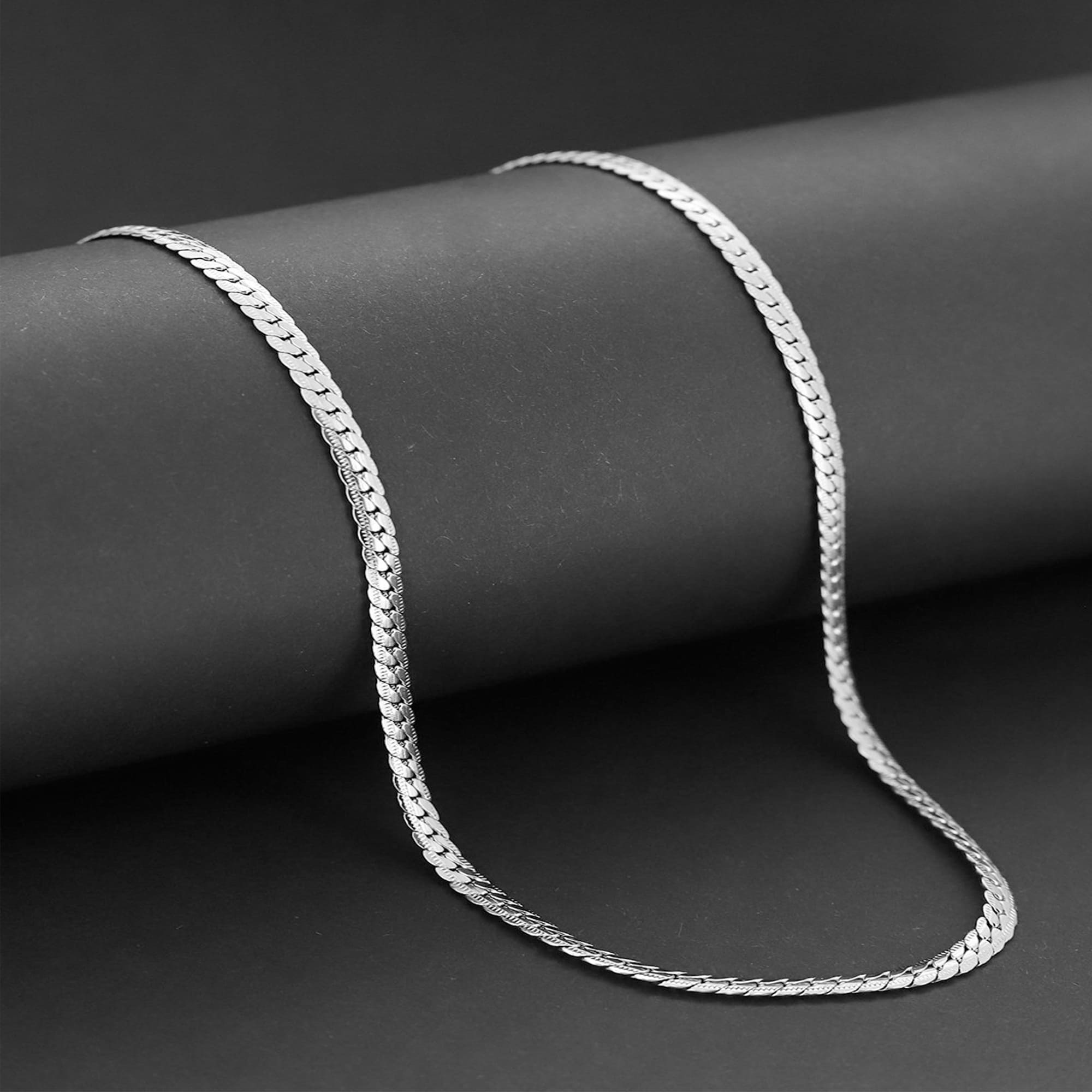 Exquisite 5MM Full Side Necklace in Silver Fashionable