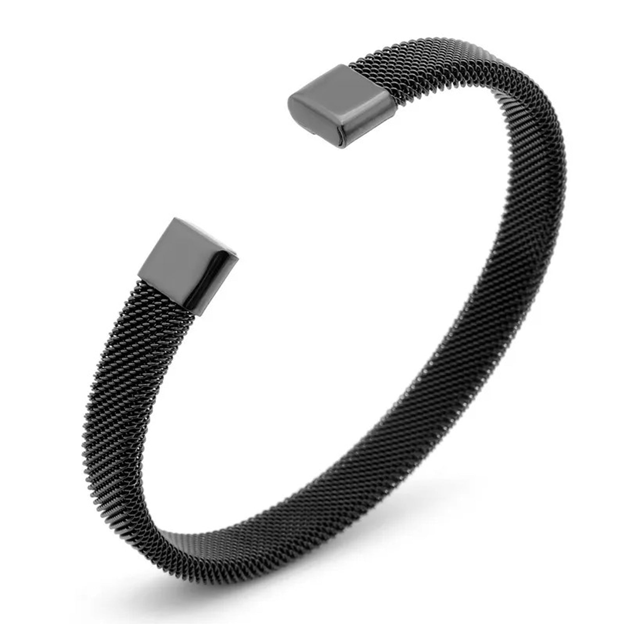 Jazz and Sizzle Men Black-Plated Kada Bracelet