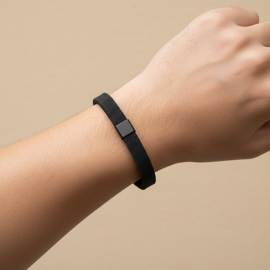 Jazz and Sizzle Men Black-Plated Kada Bracelet
