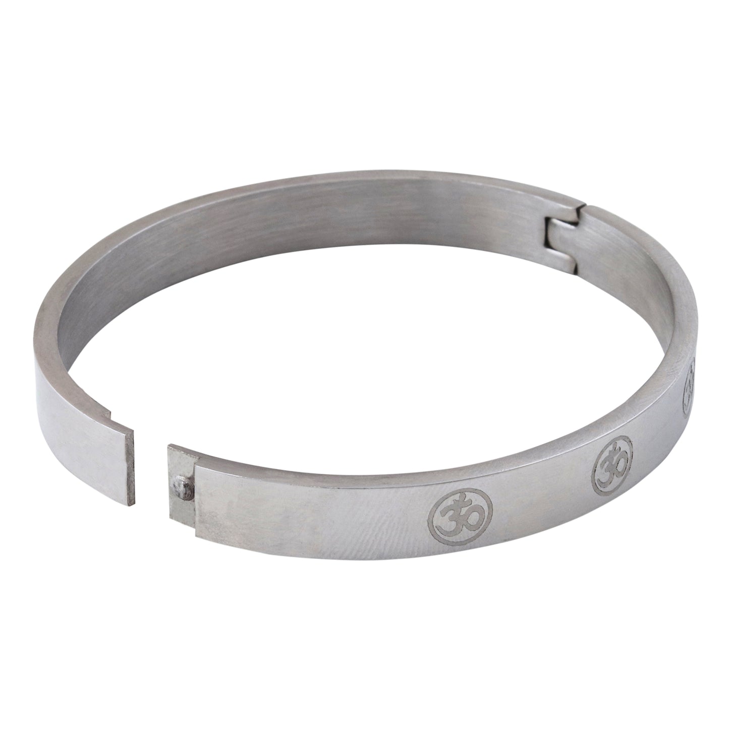 Jazz and Sizzle Men Temple Silver-Plated Kada Bracelet