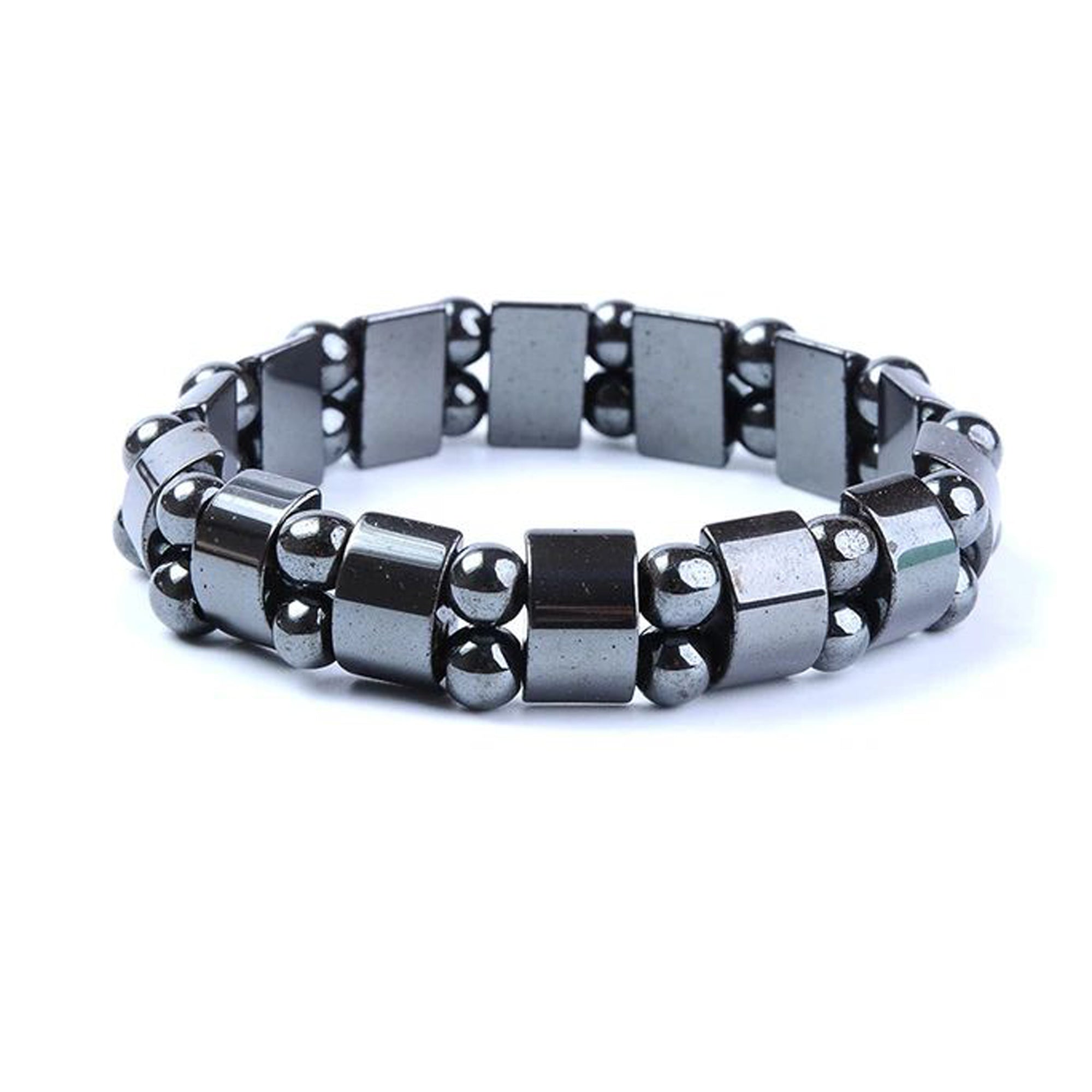 Jazz and Sizzle Men Black Beaded Elasticated Bracelet