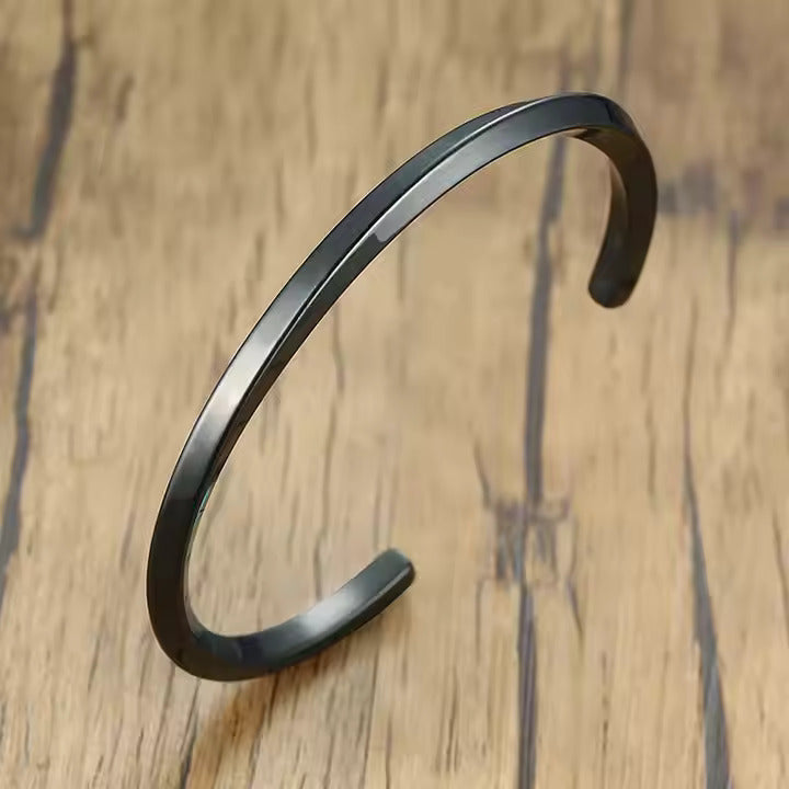 Jazz and Sizzle Men Black-Plated Kada Bracelet