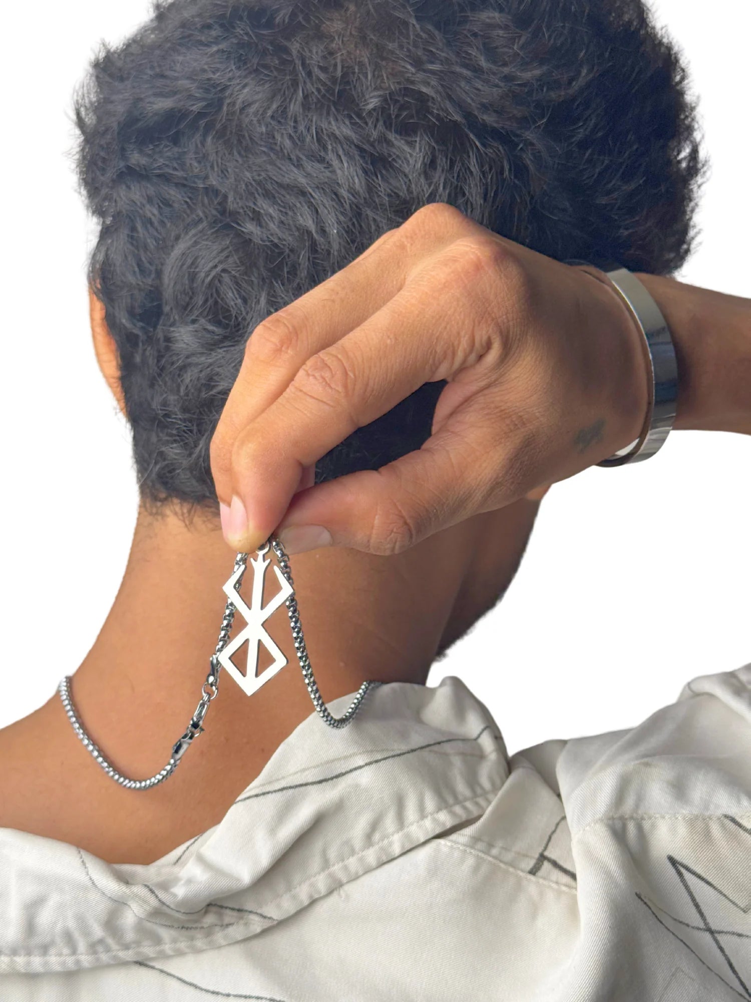 Jazz and Sizzle Silver Plated Anime Cosplay Stainless Steel Pendant with Chain