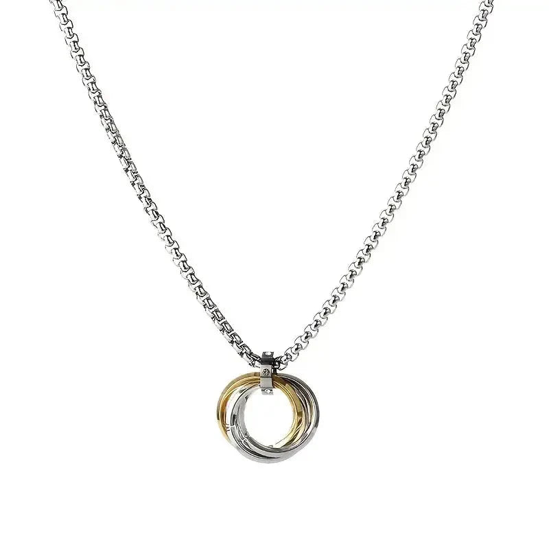 Jazz And Sizzle Trendy Interlocking a Versatile Hip-Hop Pendant Chain for Men Gold