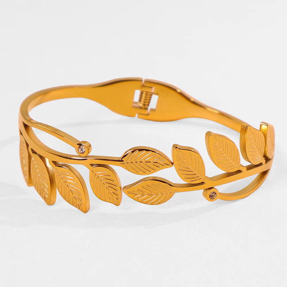 Golden Leaf Embrace Bracelet