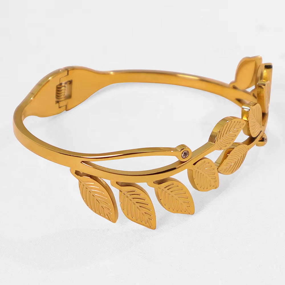 Golden Leaf Embrace Bracelet
