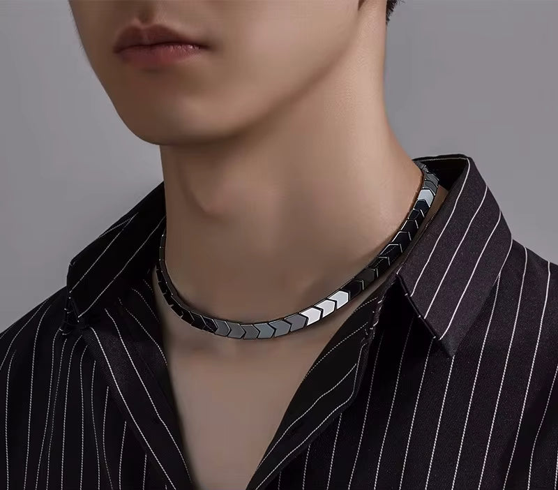 New Design Hematite Beads Short Chains Mens Necklace