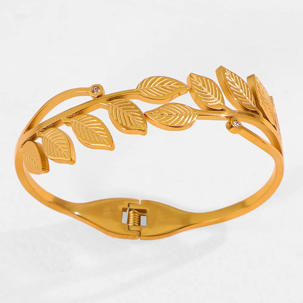 Golden Leaf Embrace Bracelet