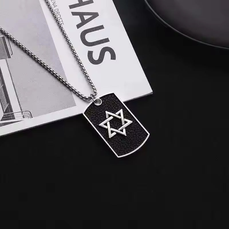 Hexagram Pendant Necklace Fashion Personality Hip Hop Necklace