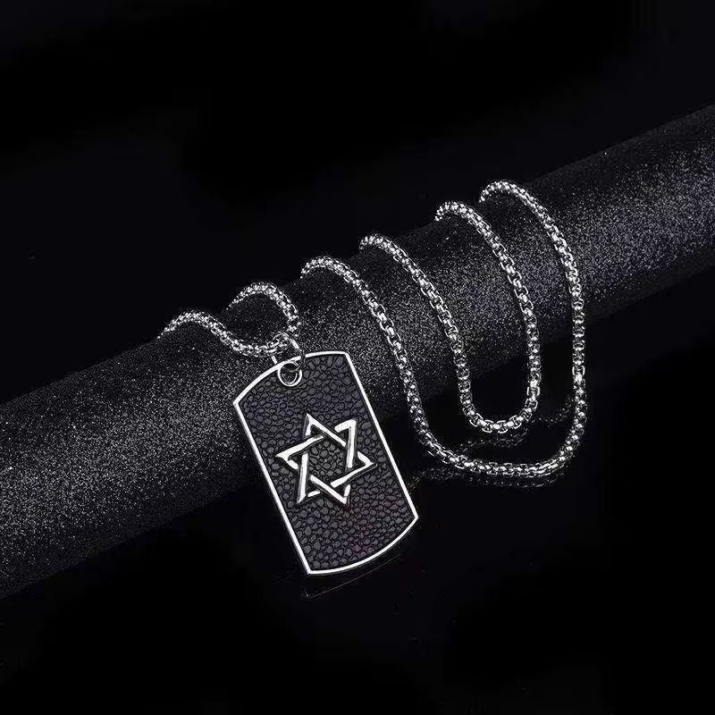 Hexagram Pendant Necklace Fashion Personality Hip Hop Necklace