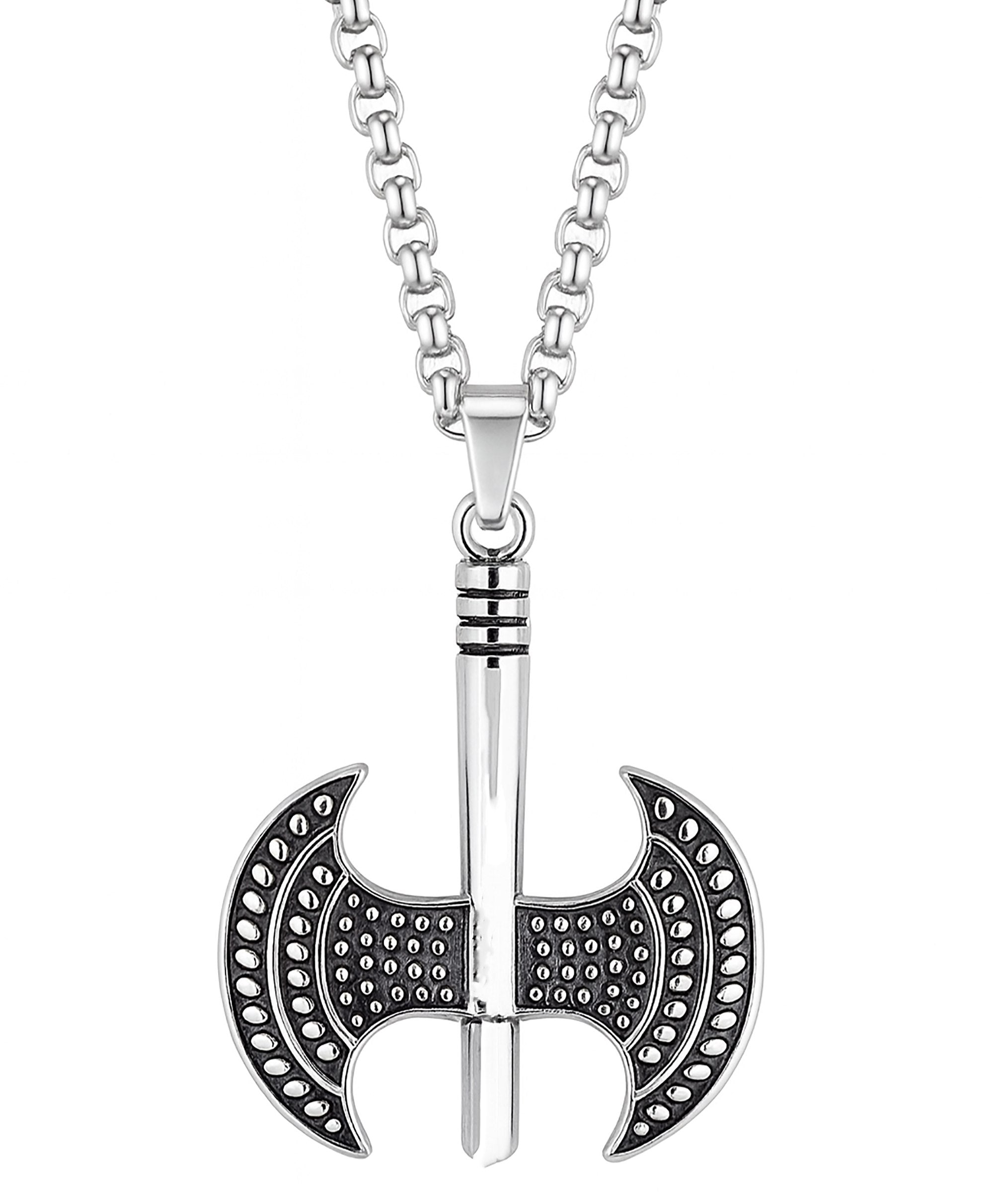 Men’s Double Axe Pendant Chain Necklace
