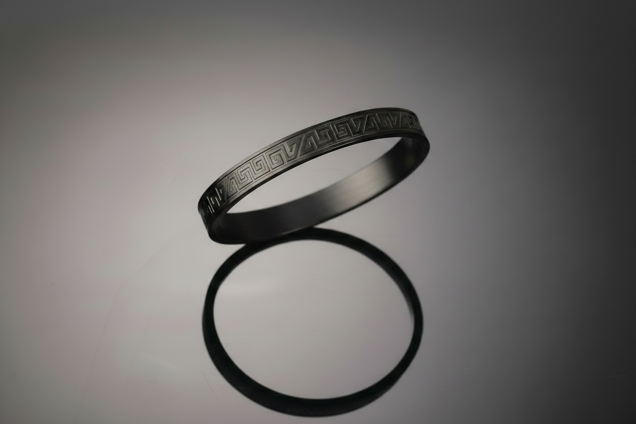 Men'S Men Black Stainless Steel Kada Bracelet