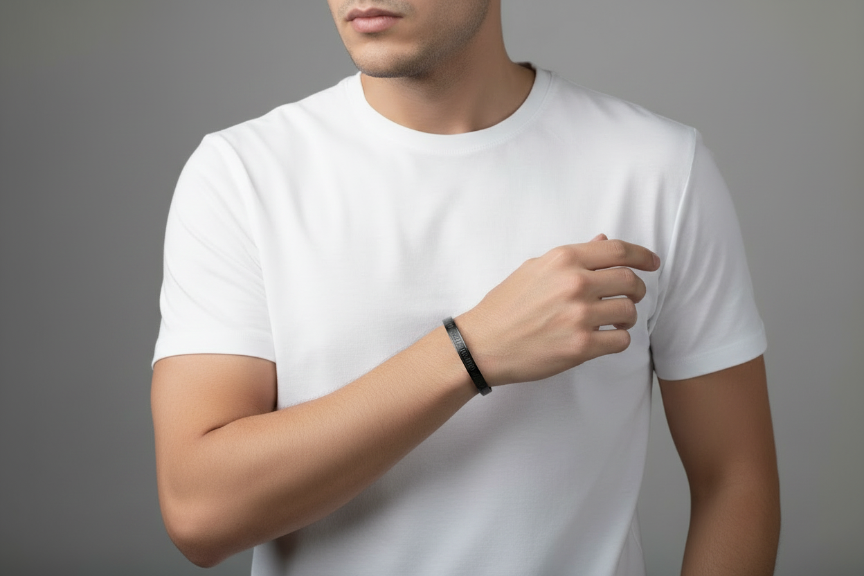 Men'S Men Black Stainless Steel Kada Bracelet