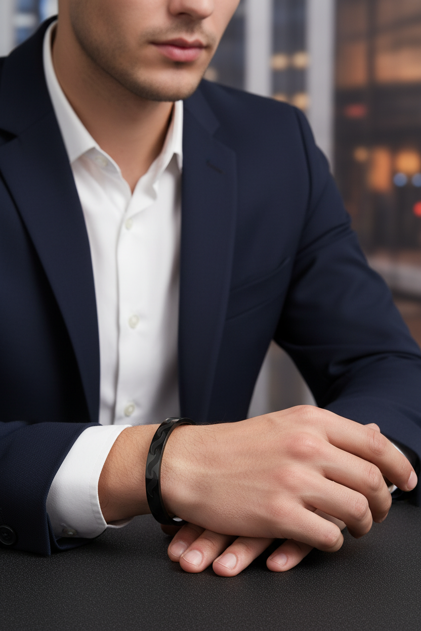 Men'S Men Black Stainless Steel Kada Bracelet