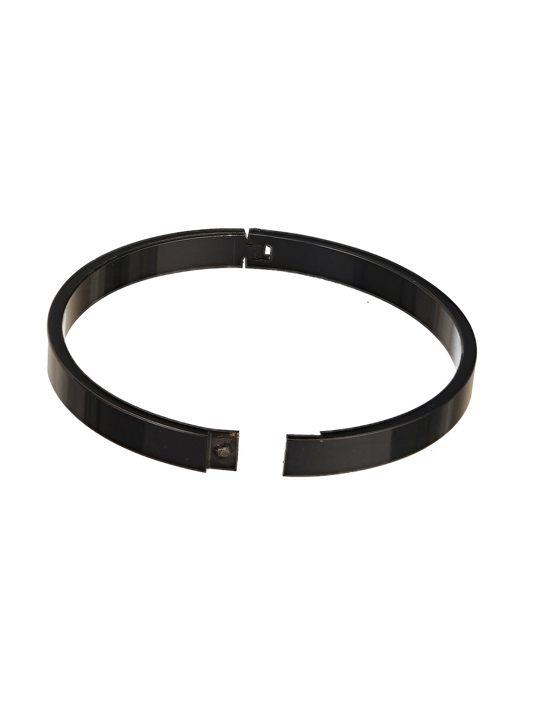 Men Black Stainless Steel Kada Bracelet - Jazzandsizzle