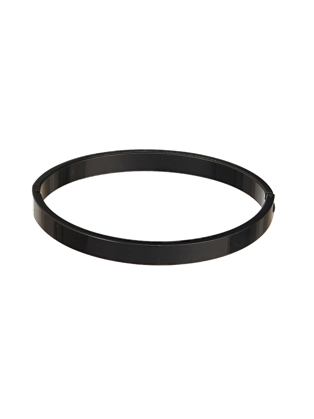 Men Black Stainless Steel Kada Bracelet - Jazzandsizzle