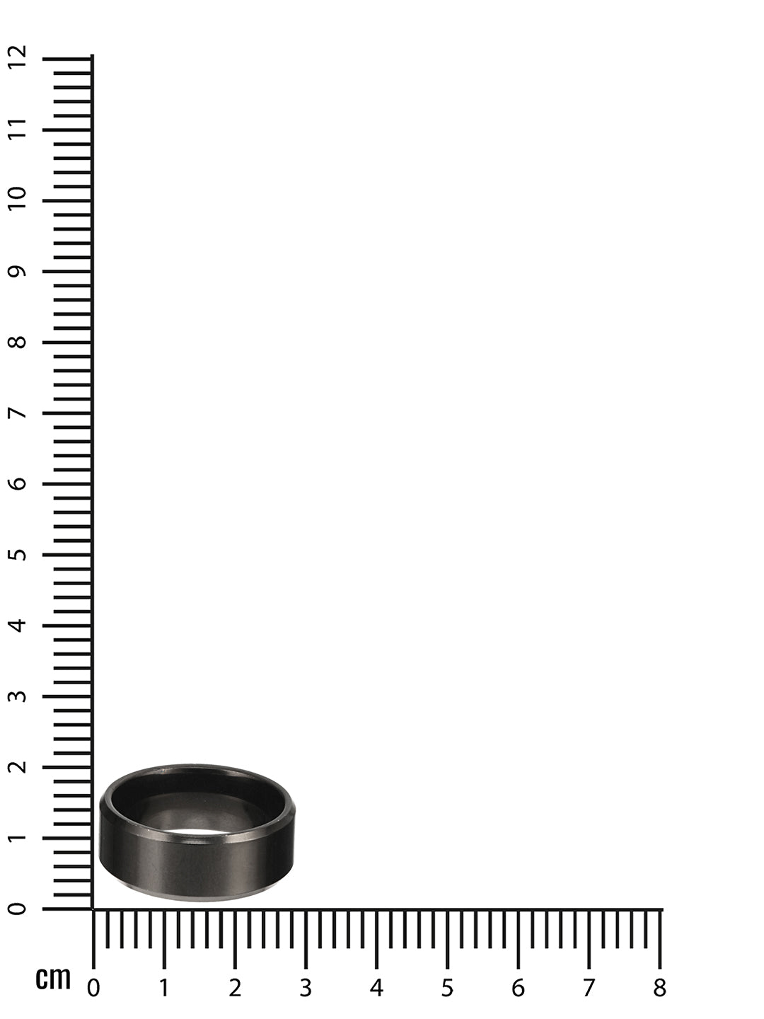 Unisex Black-Toned Stainless Steel Band Style Finger Ring