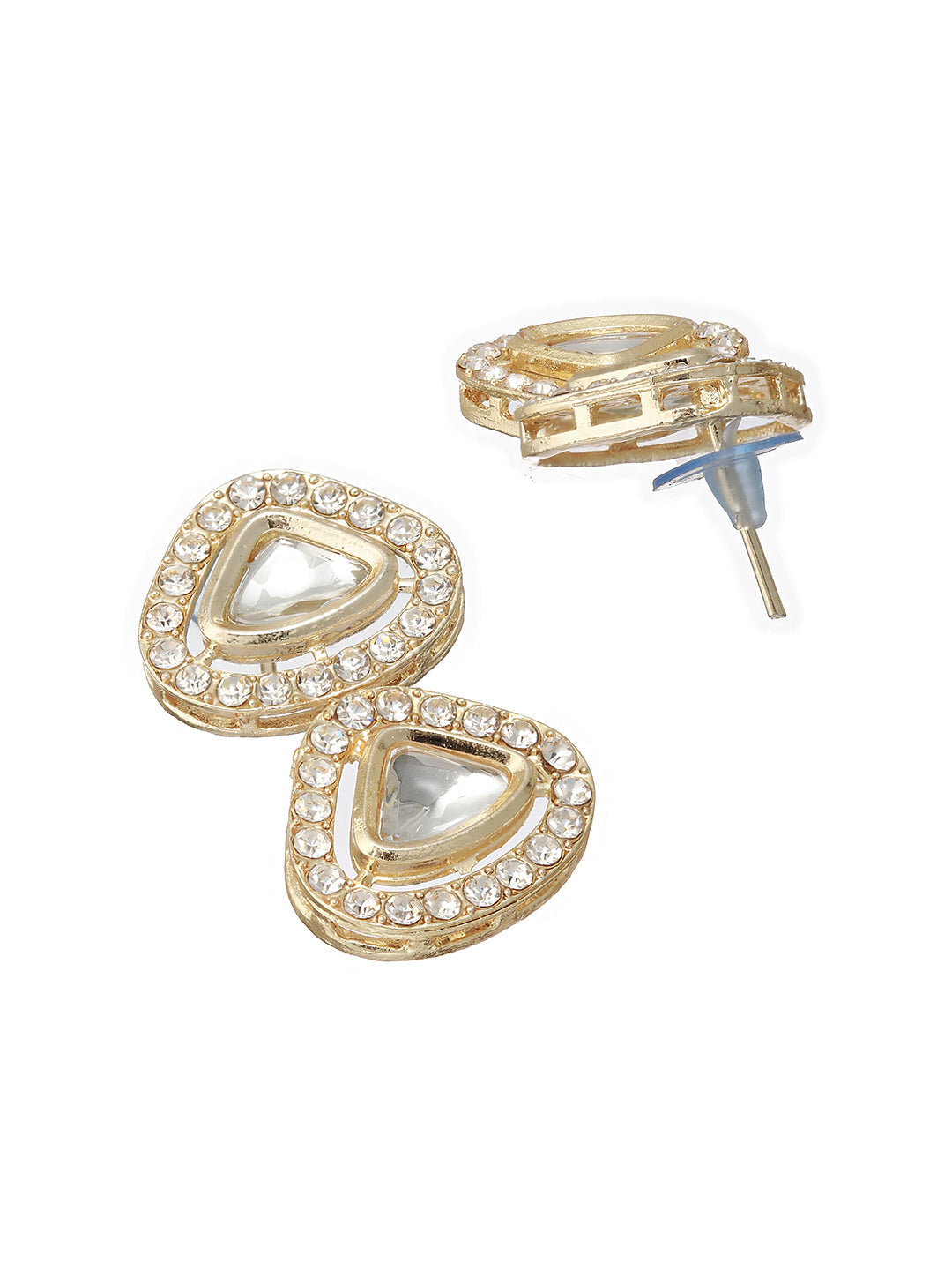 Jazz And Sizzle Gold-Plated Turquoise Blue Polki-Studded Jewelry Set