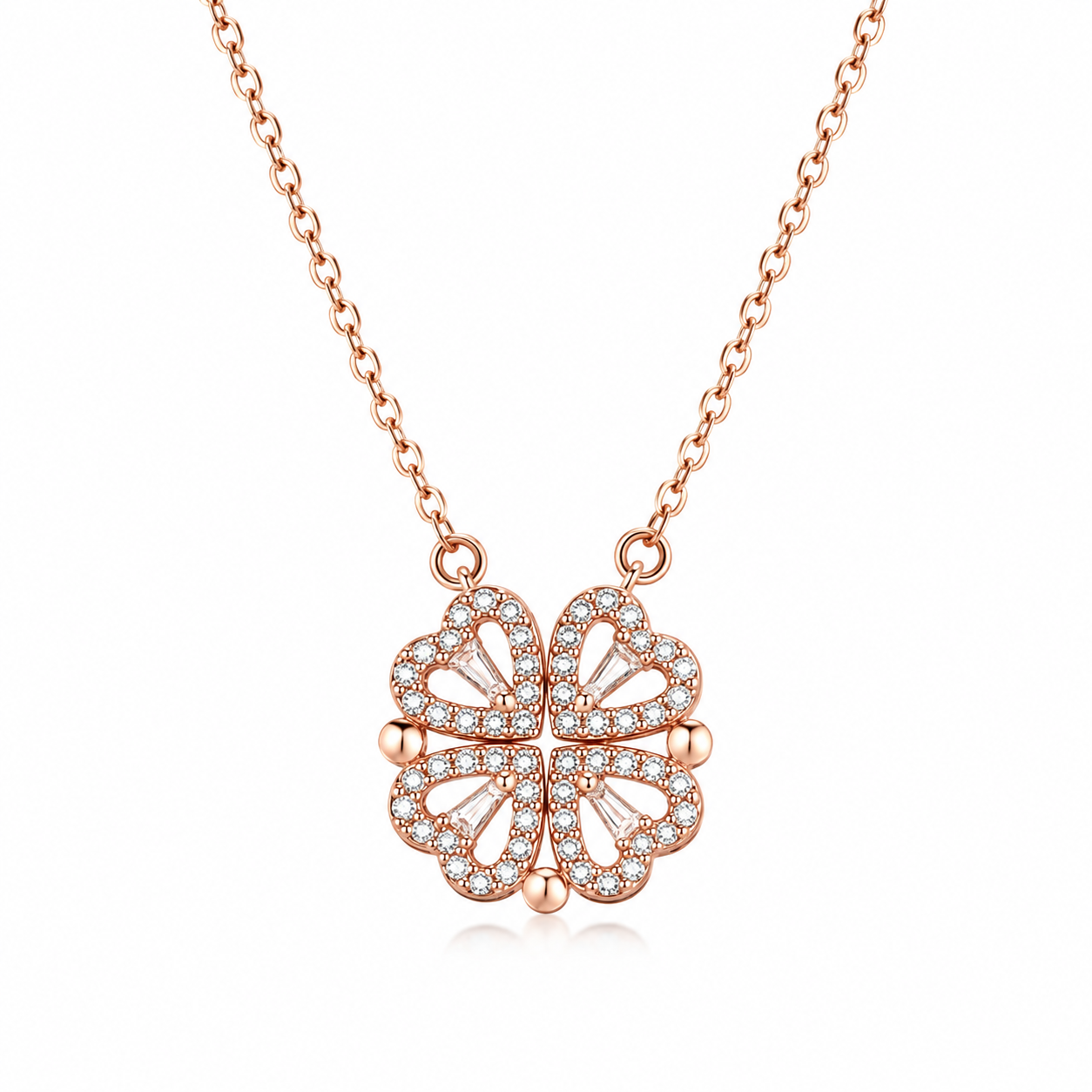 Jazz And Sizzle Rose Gold Plated Heart Shaped Pendent Chain Necklace for Valentines Gift
