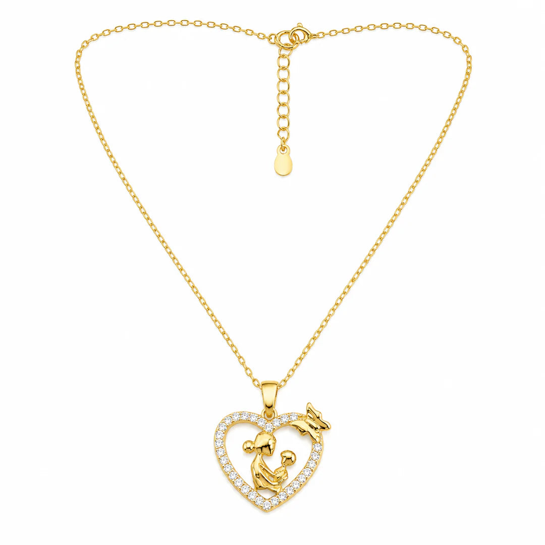 Jazz And Sizzle Mom & Baby Heart Charm Necklace