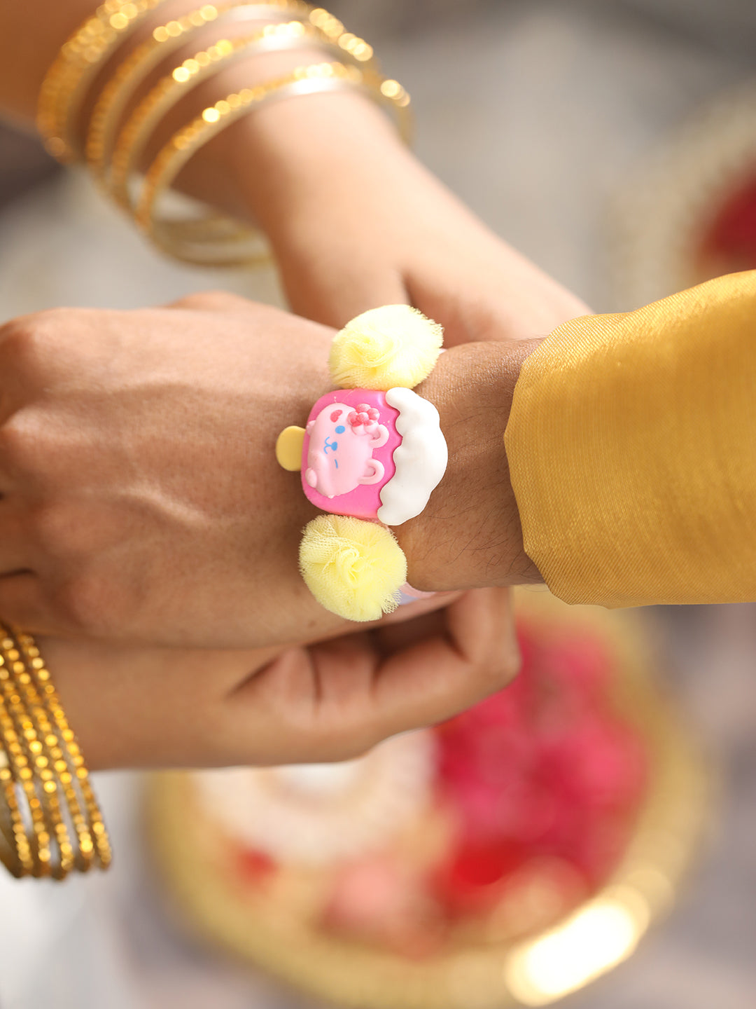 Set Of 2 Icecream & Bus Band Kids Rakhi With Roli & Chawal