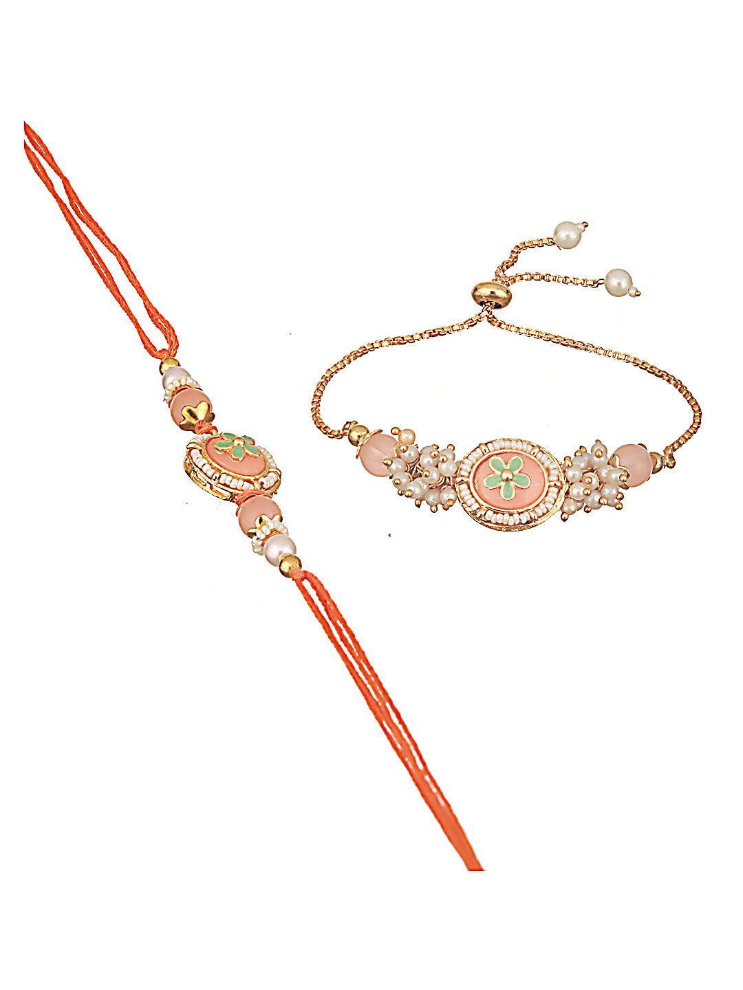 Stone Studded Bhaiya Bhabhi Rakhi With Roli & Chawal