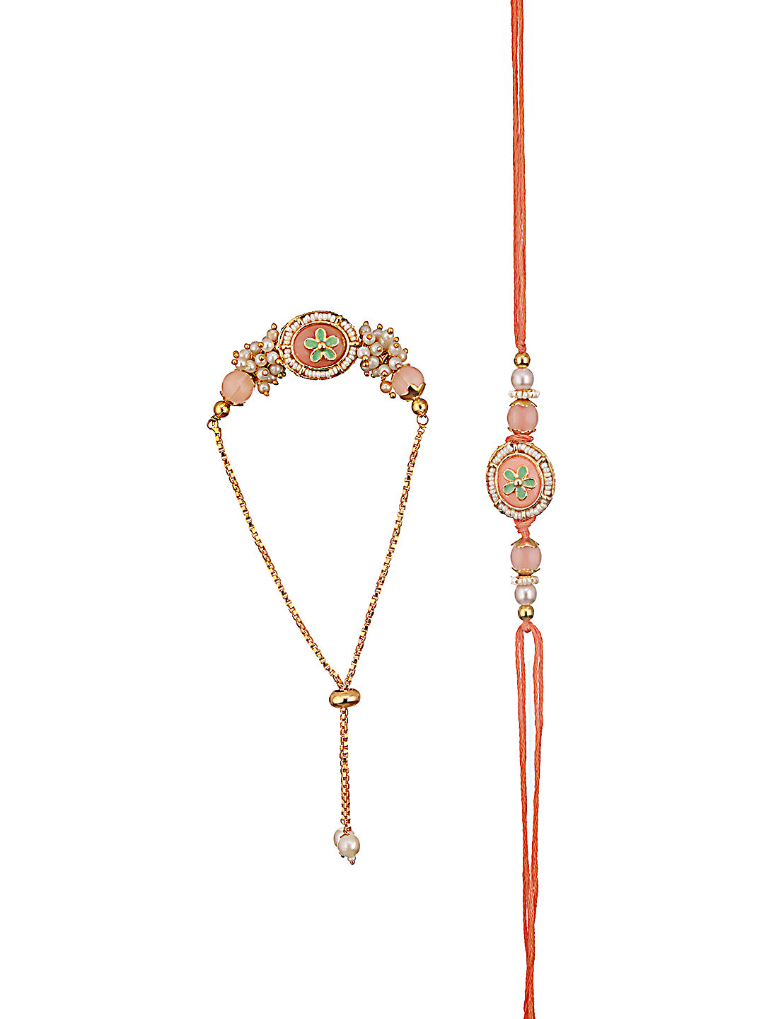 Stone Studded Bhaiya Bhabhi Rakhi With Roli & Chawal