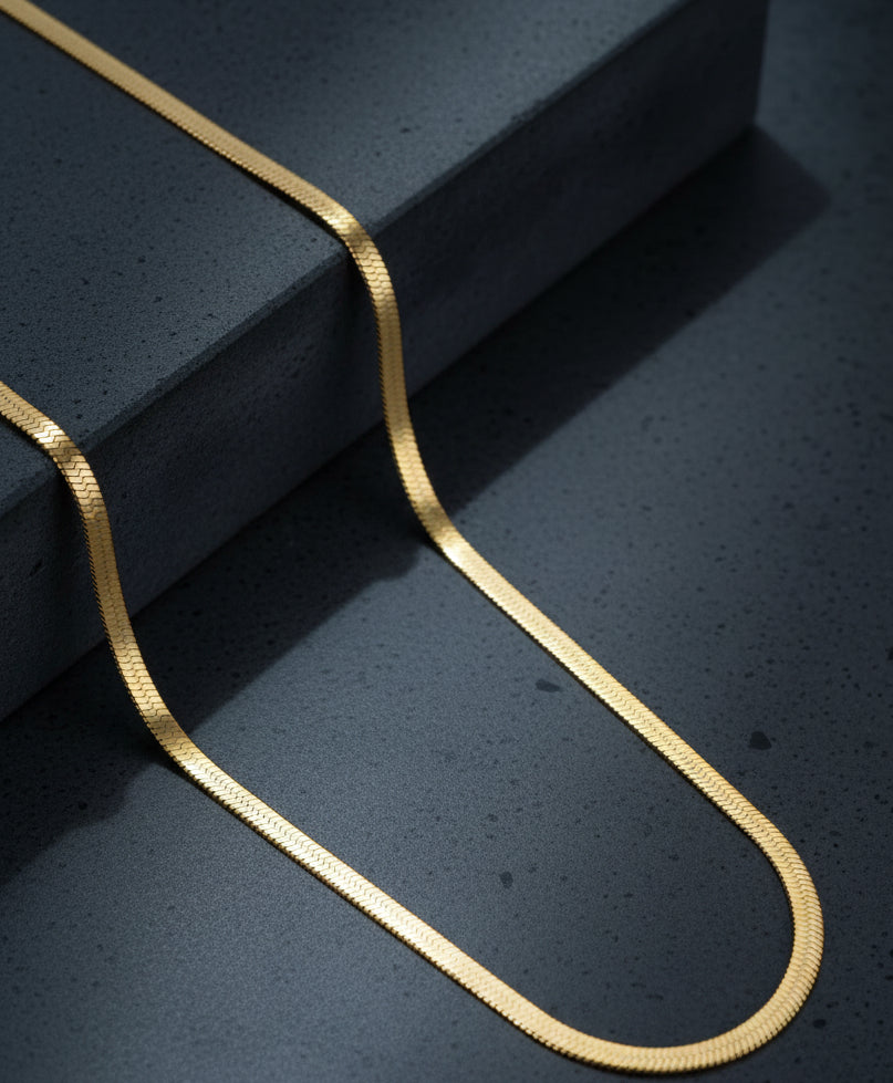 Jazz And Sizzle 18 KT Gold Plated Textured Chain For Men
