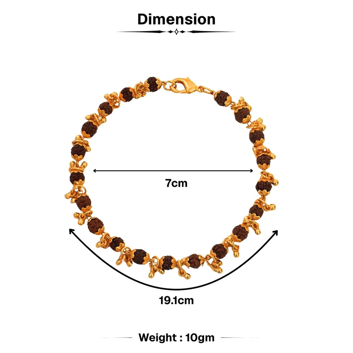 Gold Plated Elemental Rudraksha Bracelet For Women- JS-SBR-038