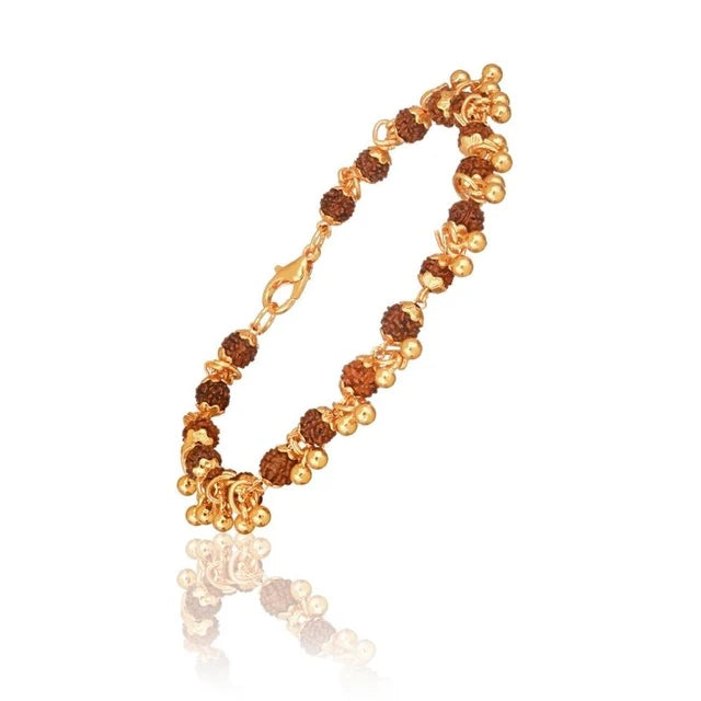 Gold Plated Elemental Rudraksha Bracelet For Women- JS-SBR-038