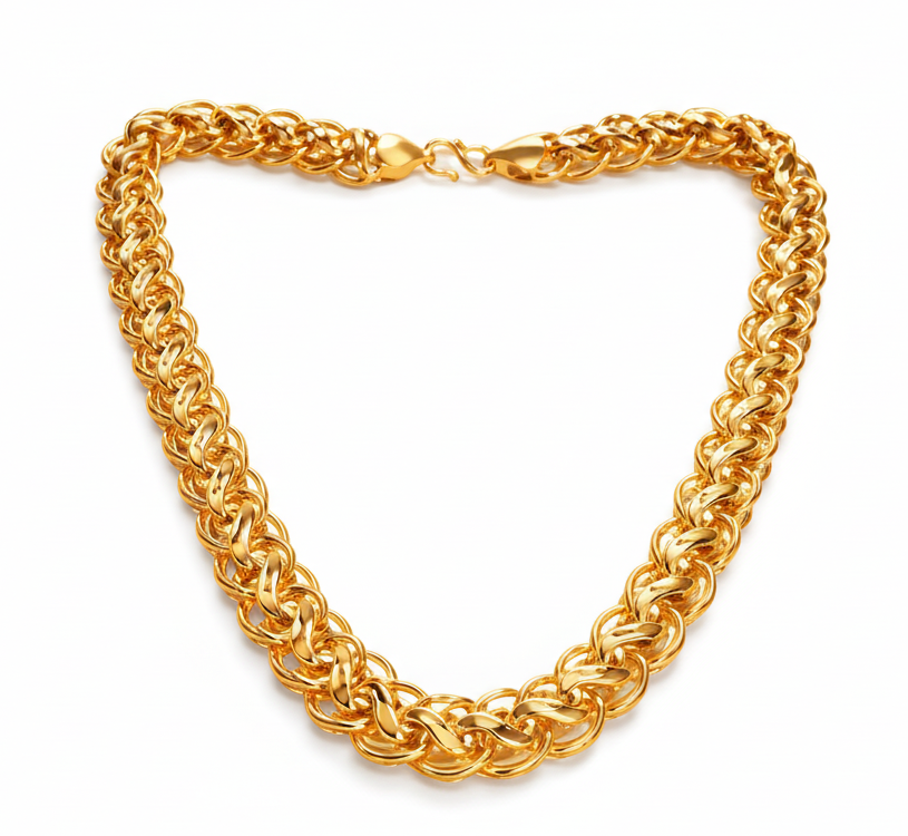 Jazz And Sizzle Trendy Traditional 18k Stainless Steel Gold Chain