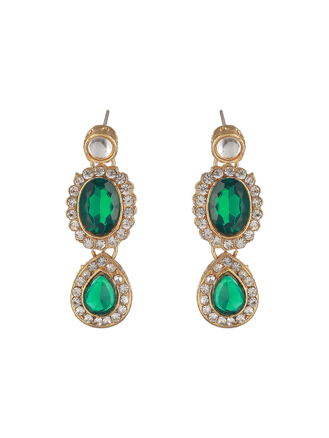 Gold-Plated Kundan-Studded Jewellery Set - Jazzandsizzle