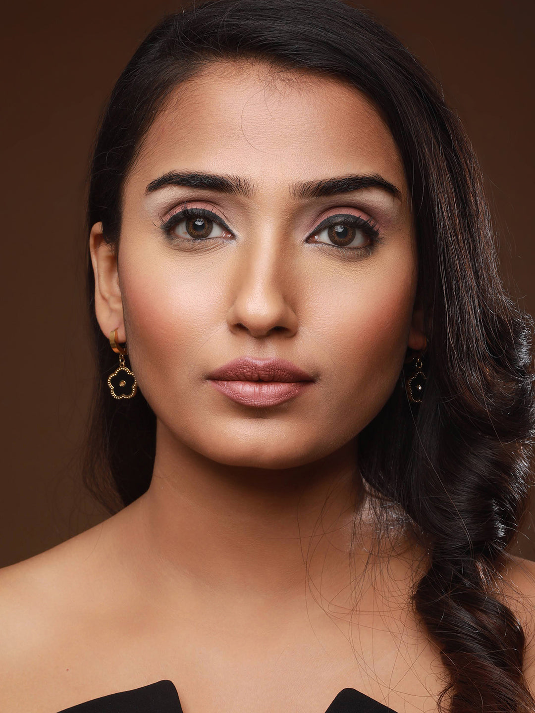 Gold-Plated Floral Half Hoop Earrings - Jazzandsizzle