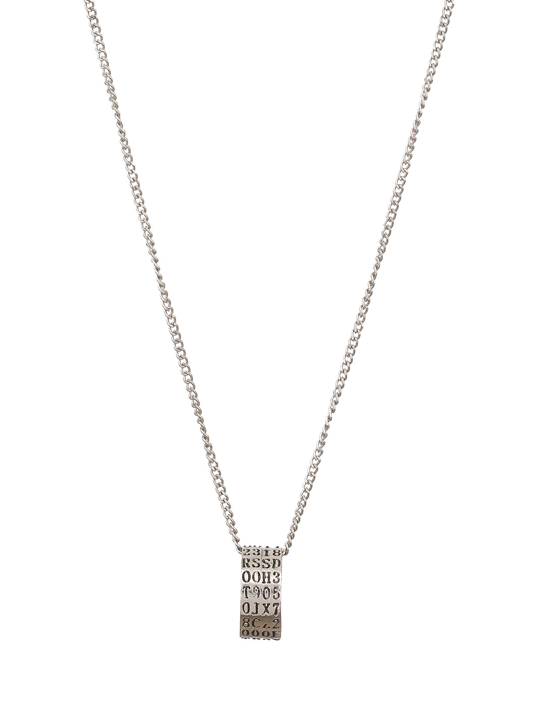 Jazz And Sizzle Men Silver-Plated Ring Pendant Chain - Jazzandsizzle