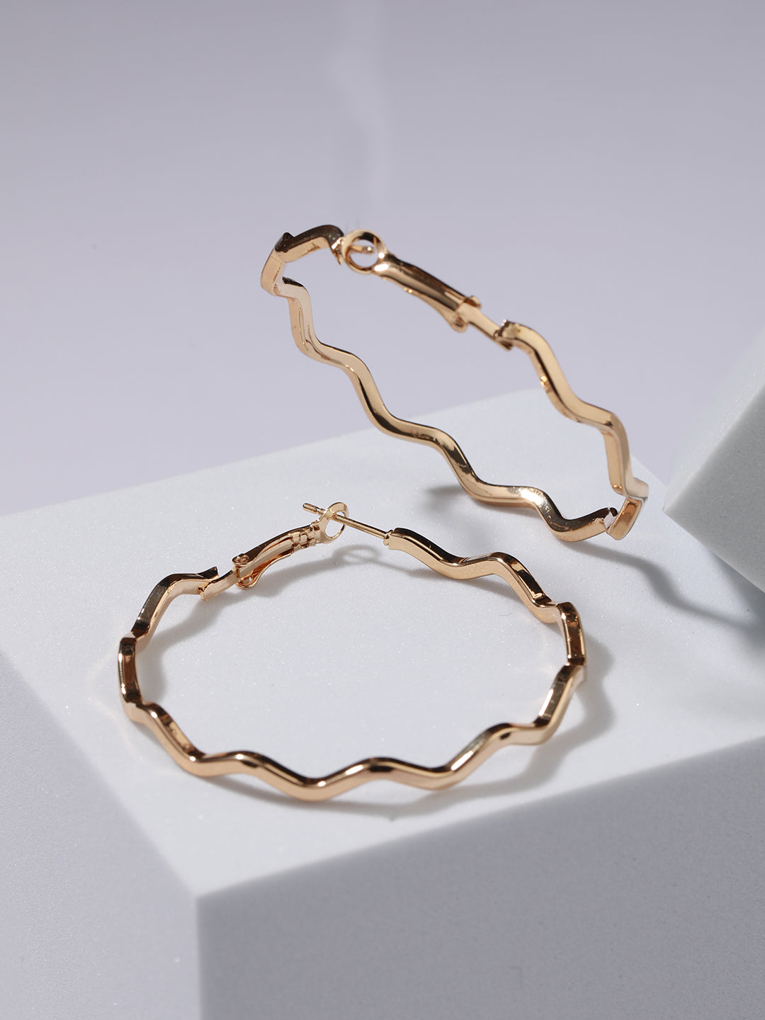 Gold-Plated Circular Hoop Earrings - Jazzandsizzle