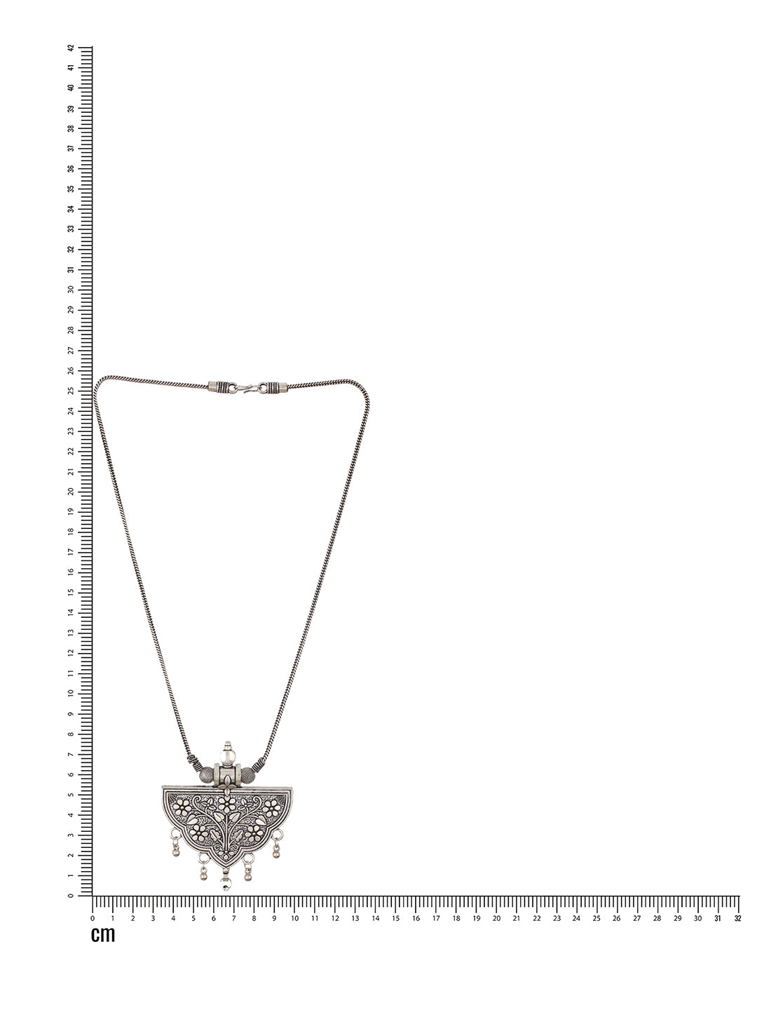 Silver Plated Textured Oxidised Necklace - Jazzandsizzle