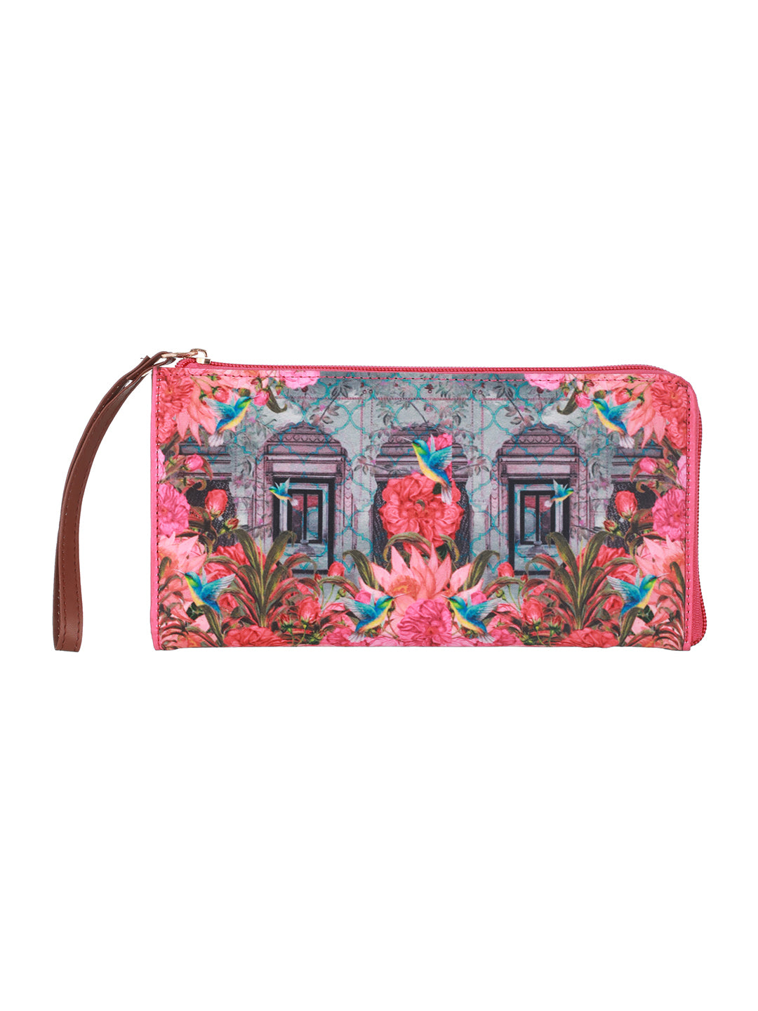 Floral Printed Zip Around Wallet - Jazzandsizzle