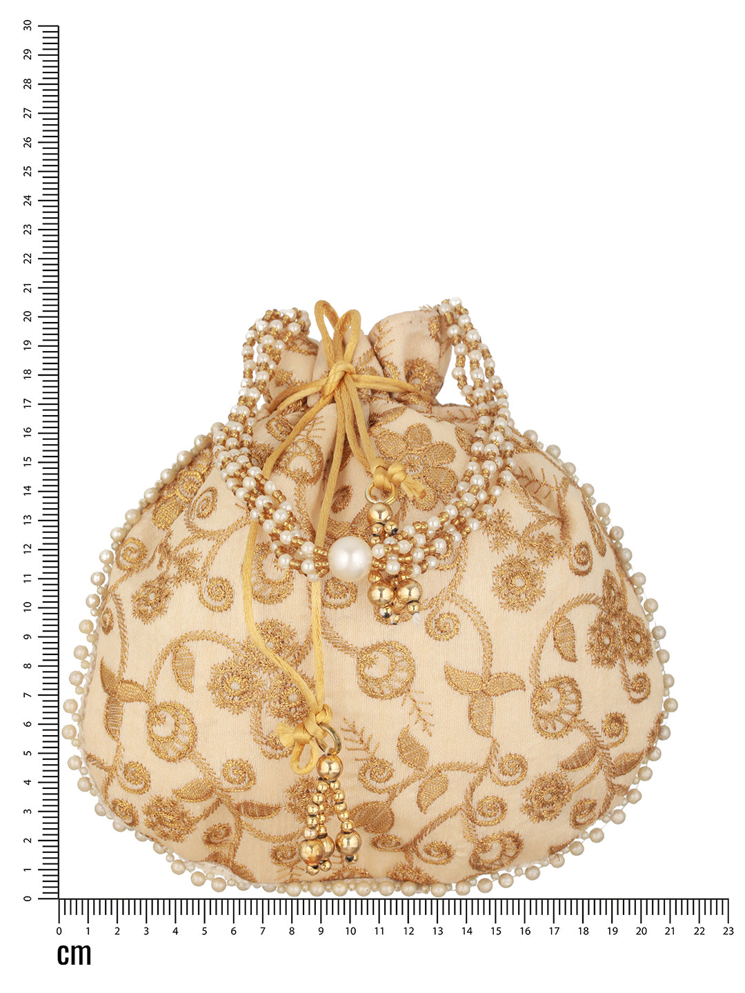 Jazz And Sizzle Golden Classic Potli with Rich Embroidery Clutches - Jazzandsizzle