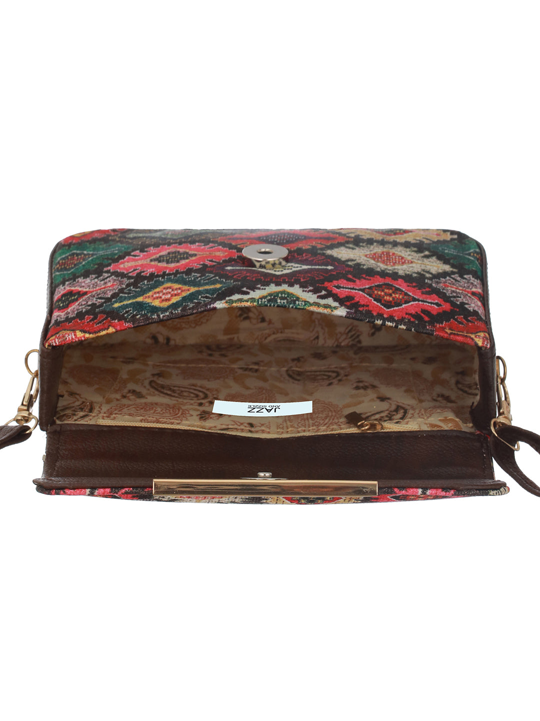 Ethnic Motifs Printed Structured Sling Bag - Jazzandsizzle