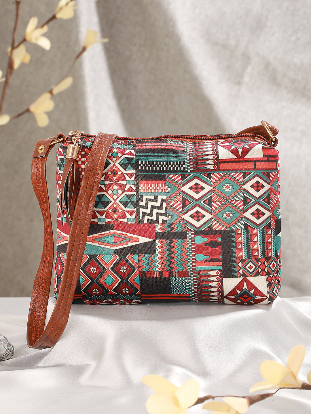 Multicolored Abstract Printed Sling Bag - Jazzandsizzle