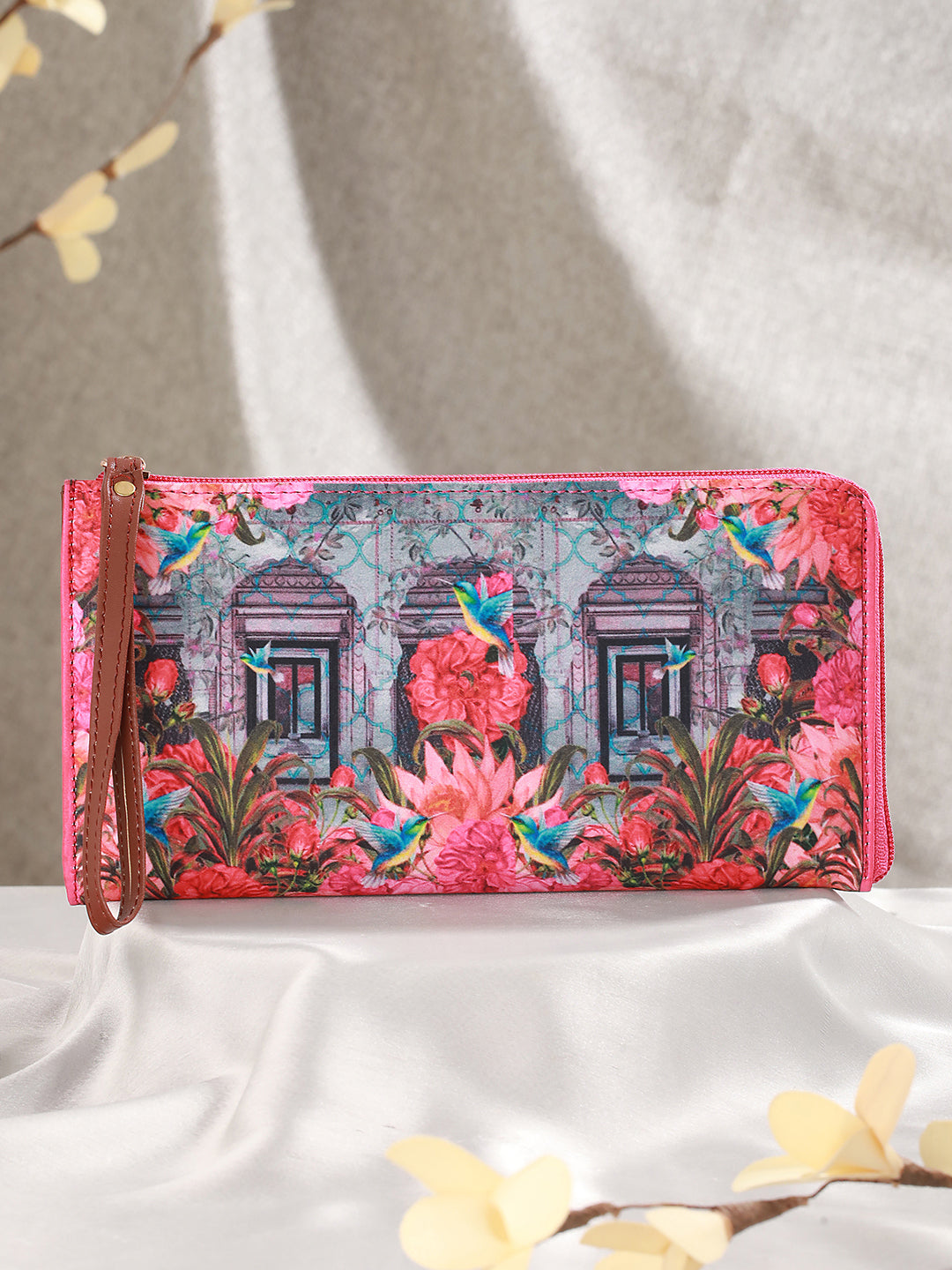 Floral Printed Zip Around Wallet - Jazzandsizzle