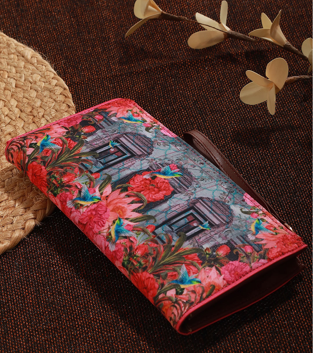 Floral Printed Zip Around Wallet - Jazzandsizzle