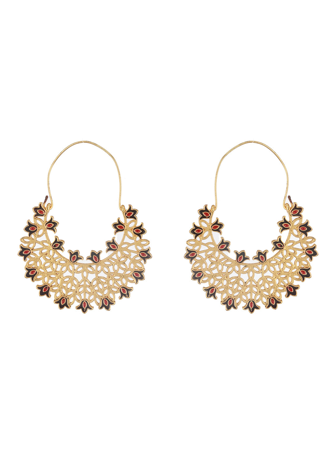 Aatmana By Jazz And Sizzle Gold-Plated Faux Pearl Beaded Layered Enamelled Long Jewellery Set
