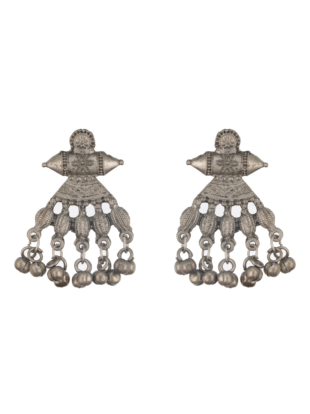 Jazz and Sizzle Oxidized Silver-Plated Artificial Stone Beaded Peacock Shaped Jewelry Set