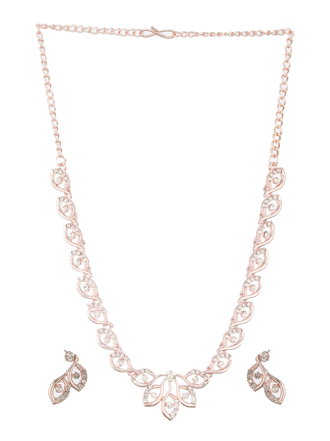 Jazz and Sizzle Set Of 2 Rose Gold Plated CZ Studded Jewellery Set